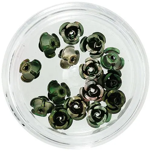 Ceramic nail decorations - black-green