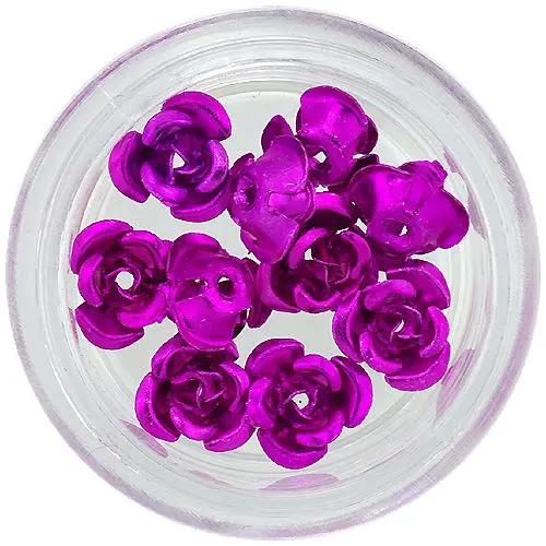 Ceramic nail decorations, 10pcs - pink-cyclamen