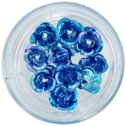 Blue ceramic roses, 10pcs