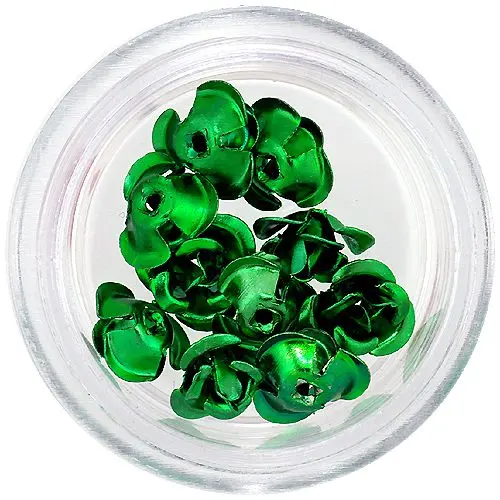 Emerald green ceramic roses, 10pcs