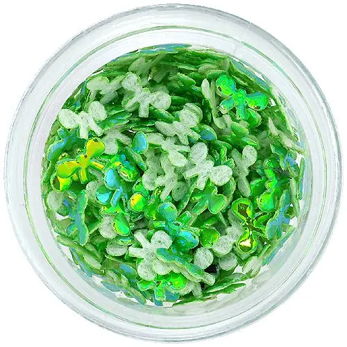 Green fabric ribbons 