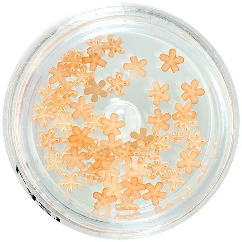 Pearl nail decorations - light orange flowers