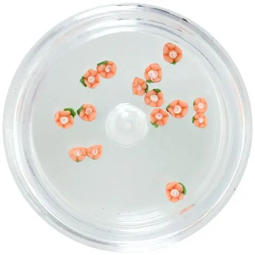 Nail art decoration - acrylic flowers, orange