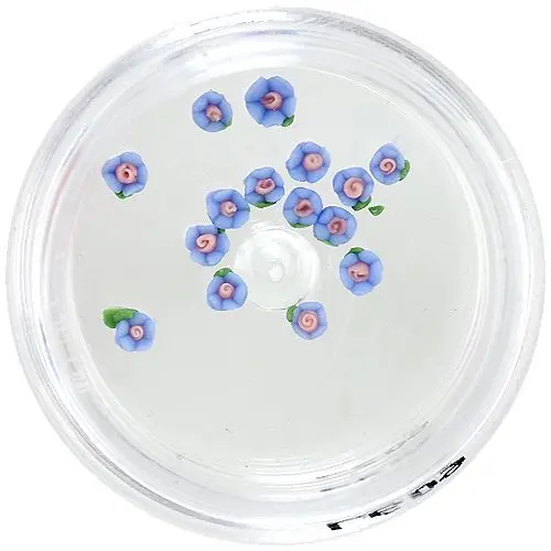 Nail art decoration - acrylic flowers, blue