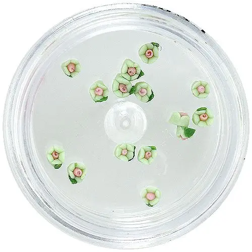Nail decorations - acrylic flowers, light green