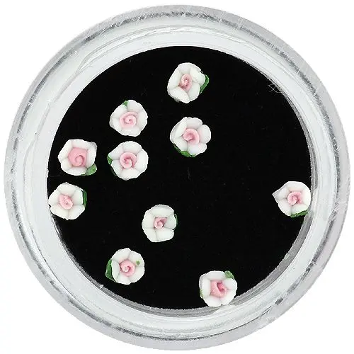 Nail art decoration - acrylic flowers, white