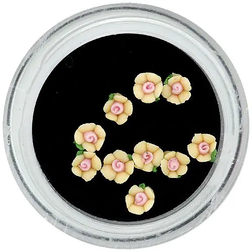 Yellow acrylic flowers for nail art