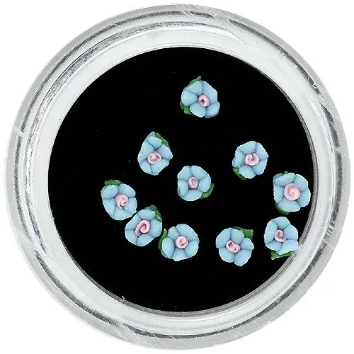 Nail decorations - acrylic flowers, light blue
