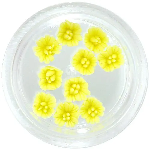 Nail decorations - acrylic flowers, yellow