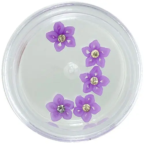 Purple acrylic flowers for nail art