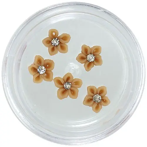 Nail decorations - acrylic flowers, brown