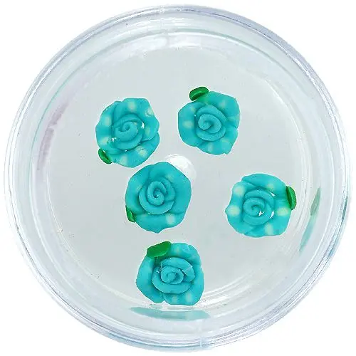 Acrylic flowers – turquoise and white
