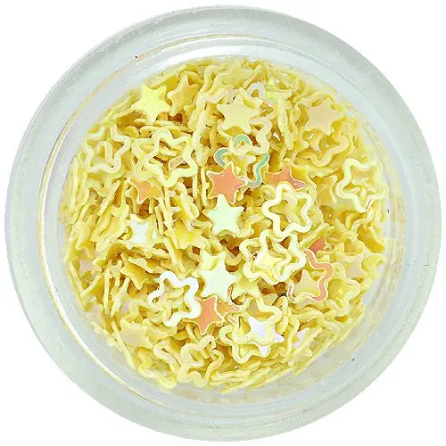 Nail decoration - light yellow flowers, hollow