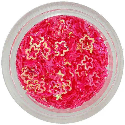 Nail decoration - red-pink flowers, hollow