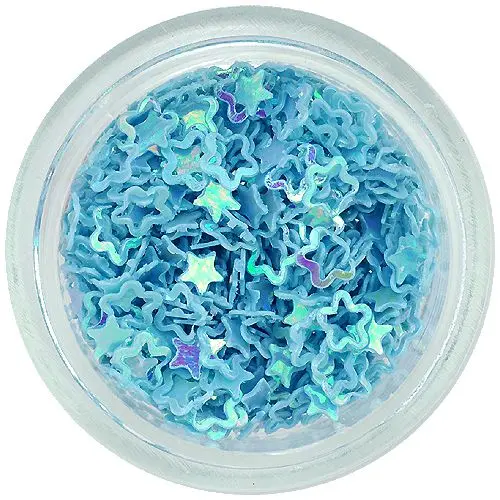 Nail decoration - turquoise flowers, hollow