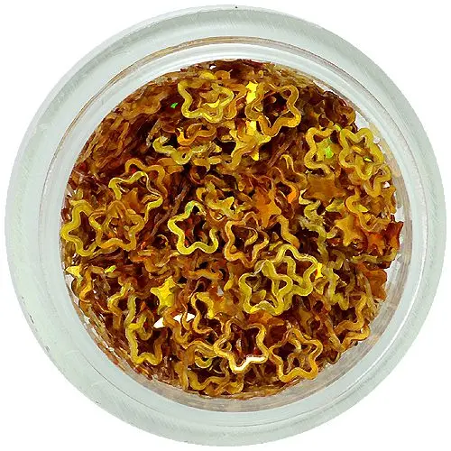 Gold flowers for nails – hollow, hologram