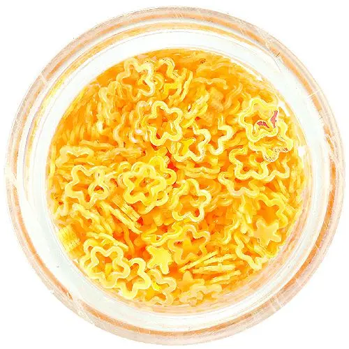 Glitter confetti - deep yellow flowers, hollow