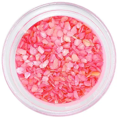 Crushed shells for nail art - pink chips