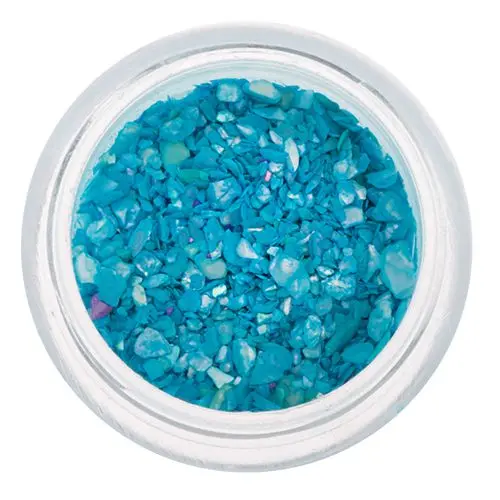 Azure turquoise nail art decoration - crushed shells