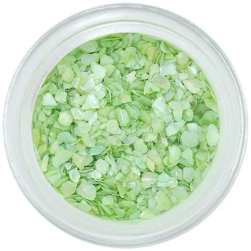Nail art decorations - crushed shells, light green