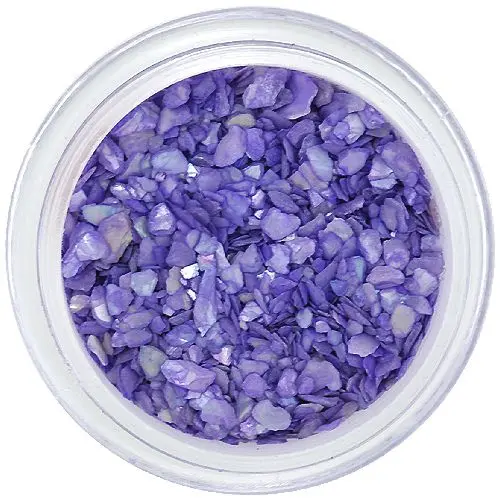 Nail art decorations - crushed shells, dark purple with reflections