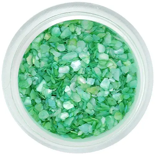 Crushed shells for nail art - mint green chips