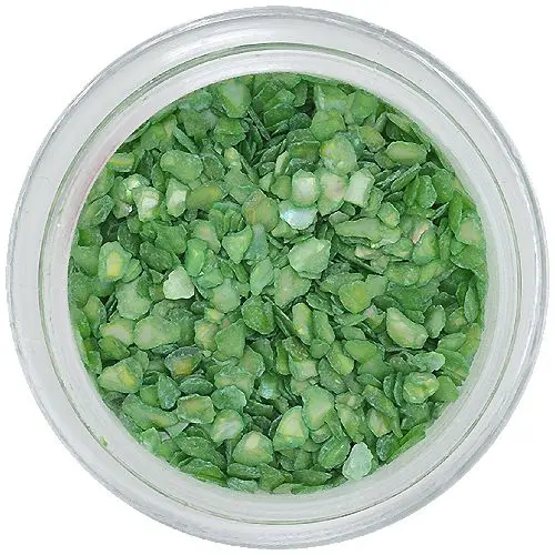 Nail art decorations - crushed shells, olive green