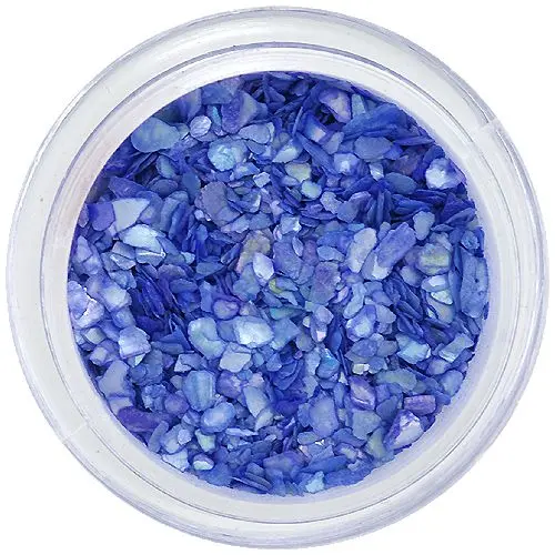 Nail art decorations - crushed shells, purple-blue with reflections