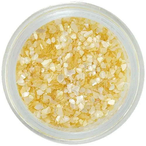 Nail art decorations - irregular crushed shells, light yellow