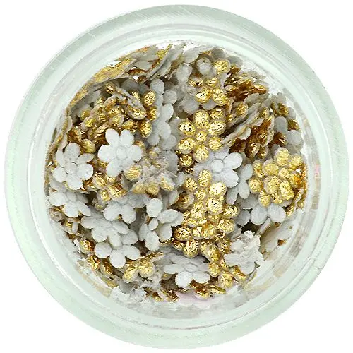 Fabric flowers for nails decoration - gold