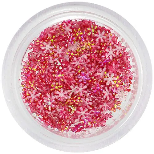 Nail art decorations - red fabric flowers, small