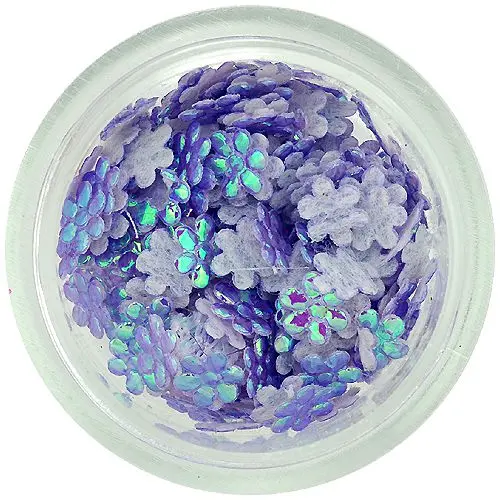 Pearl light purple fabric flowers for nails decoration