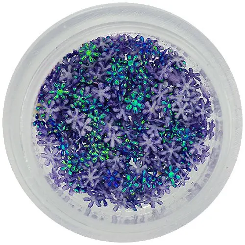 Nail art decorations - dark purple fabric flowers, small