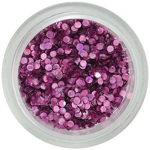 Circle glitter for nail art – purple with hologram
