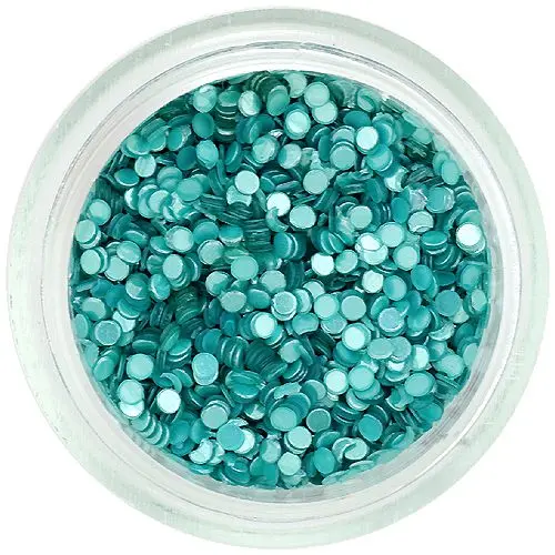 Nail art decorations - circle glitter, turquoise