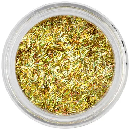 Flitter, hologram - nail art decoration, deep gold