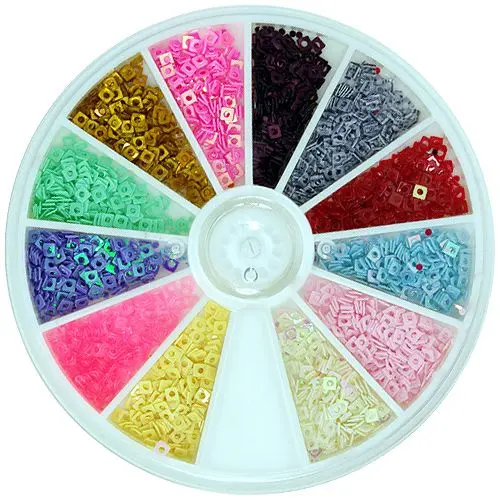 Nail art - squares with a hole in the center