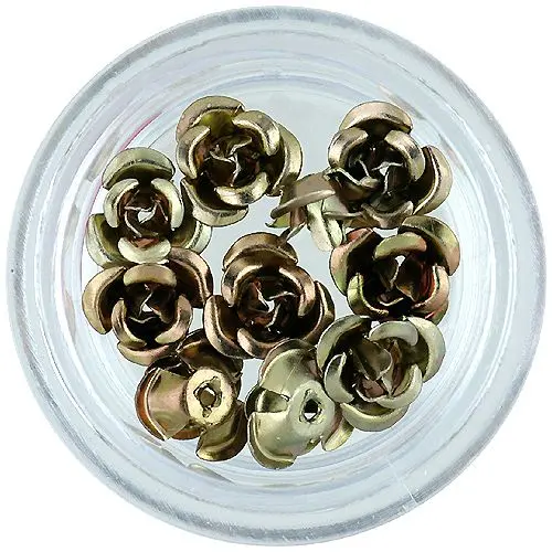 Ceramic nail decorations - brown roses