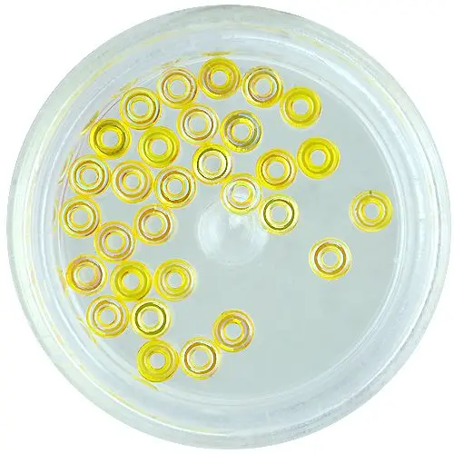 Decorations for nails - yellow hollow rounds