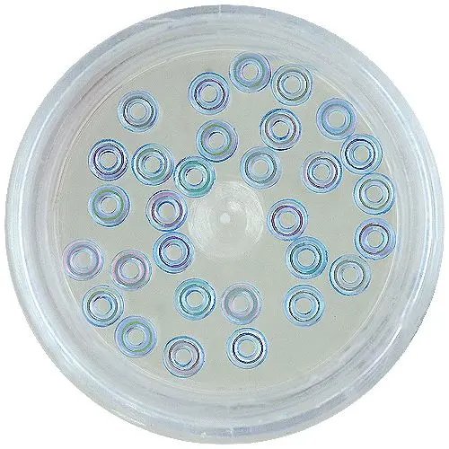 Hollow rounds for nail art - light blue