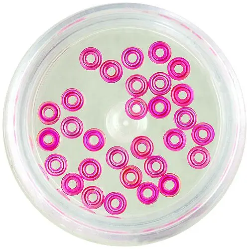 Decorations for nails - pink hollow rounds