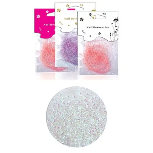 Decorative flitter in bag - pearly white, hologram