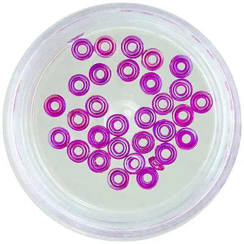 Hollow rounds for nail art - purple-pink