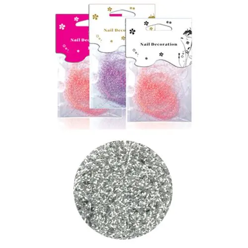 Decoration for nails, in bag - silver flitter