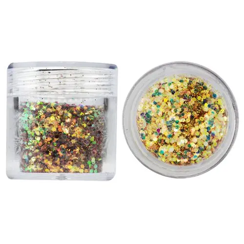 Hexagon in glitter dust powder, 1mm - multicolor, 10g