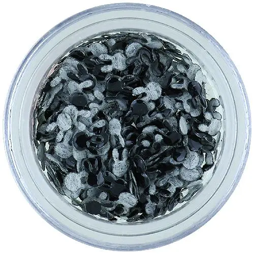 Decoration for nails - black fabric bunny