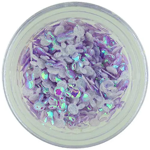 Decoration for nails - purple fabric rabbit