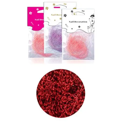Decoration for nails, in bag - wine red flitter