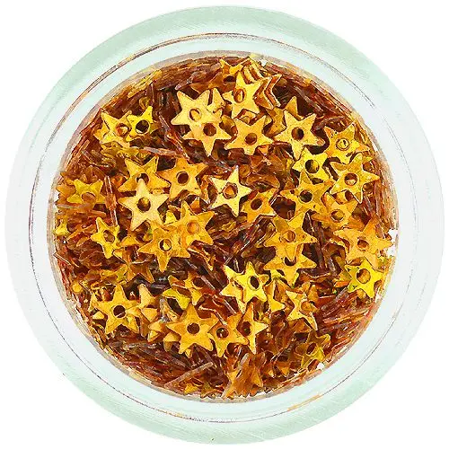 Stars with center hole - golden, holographic