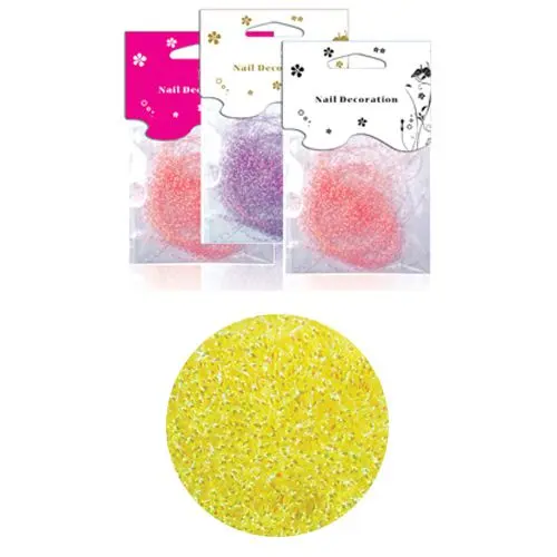 Yellow flitter - nail art decoration, in bag